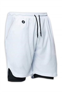 SKSP007 custom-made sports shorts running fast-drying tight-fitting design double-layer pants anti-glare lining design mobile phone pocket back zipper pocket front side design earphone hole sports shorts supplier five-minute sports pants